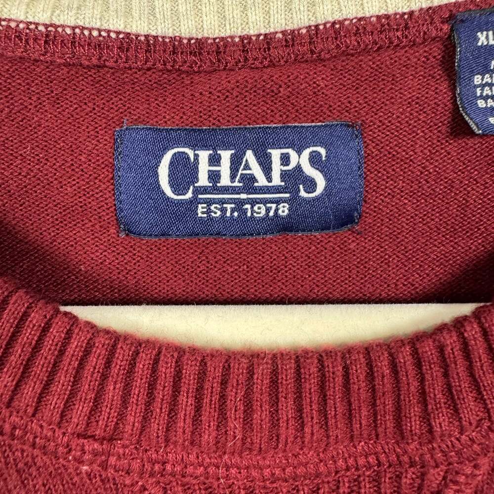Chaps Mens Holiday Crew Neck Pullover Moose Sweater, Size XL - Picture 4 of 8